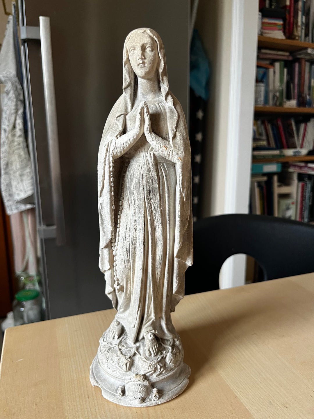Sculpture Notre Dame De Lourdes De Casciani  En Plâtre