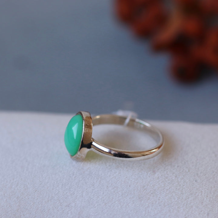 Ring with silver chrysoprase - size 56 - BS101