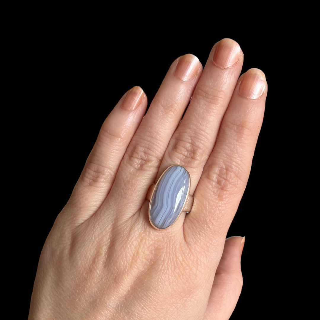 Silver ring with chalcedony - size 60 - BS060