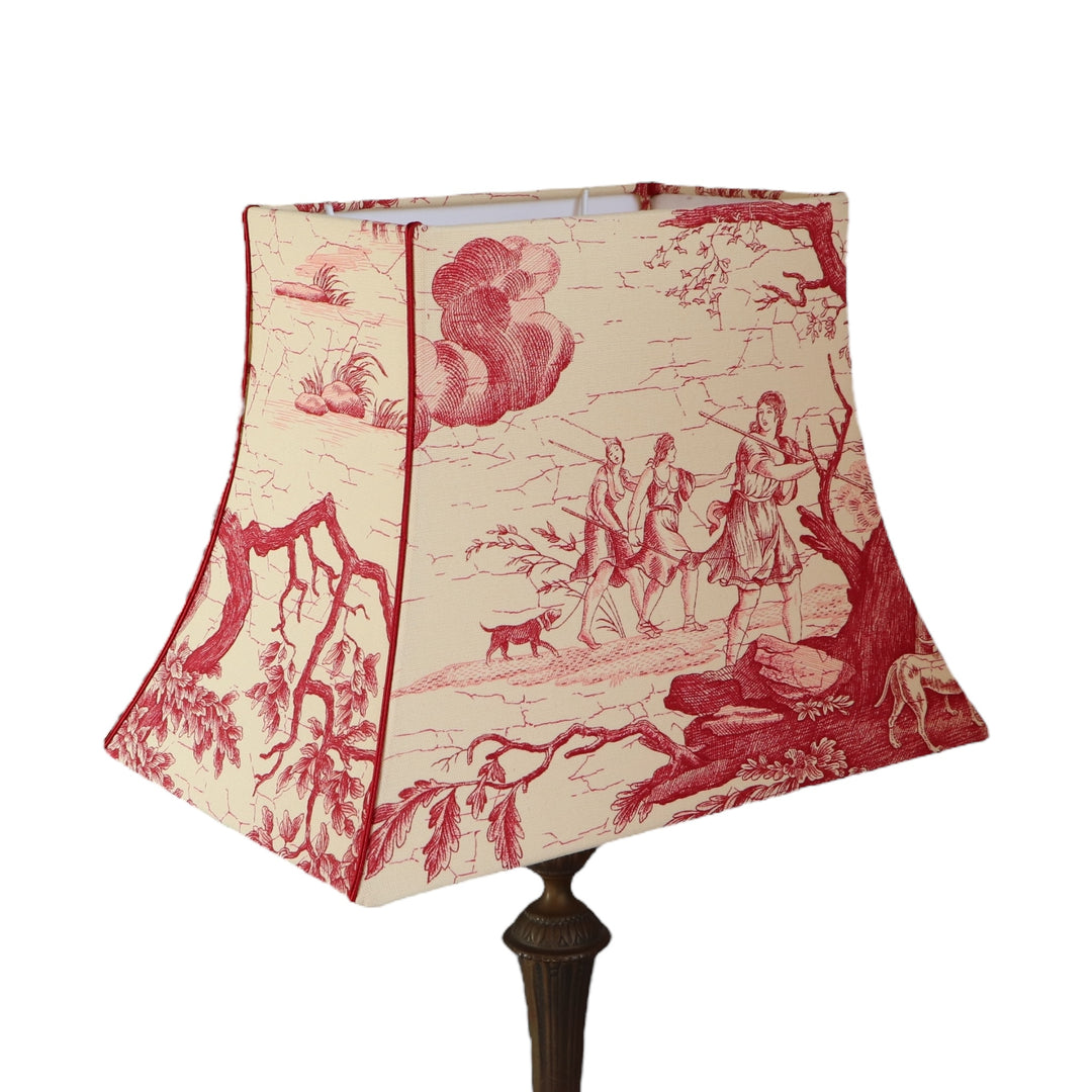 Rectangle pagoda lampshade, Diane, publisher fabric, laminated, handmade