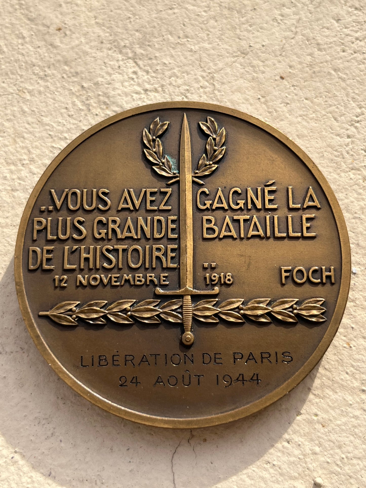 bronze medal Liberation of Paris 1944 from TURIN