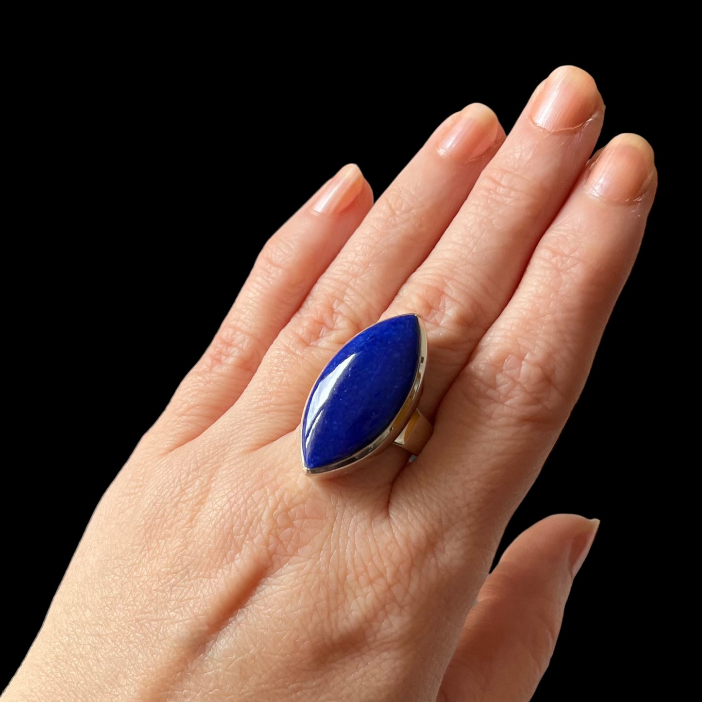 Ring mit Lazuli Lapis in Silber - Größe 57 - BS021