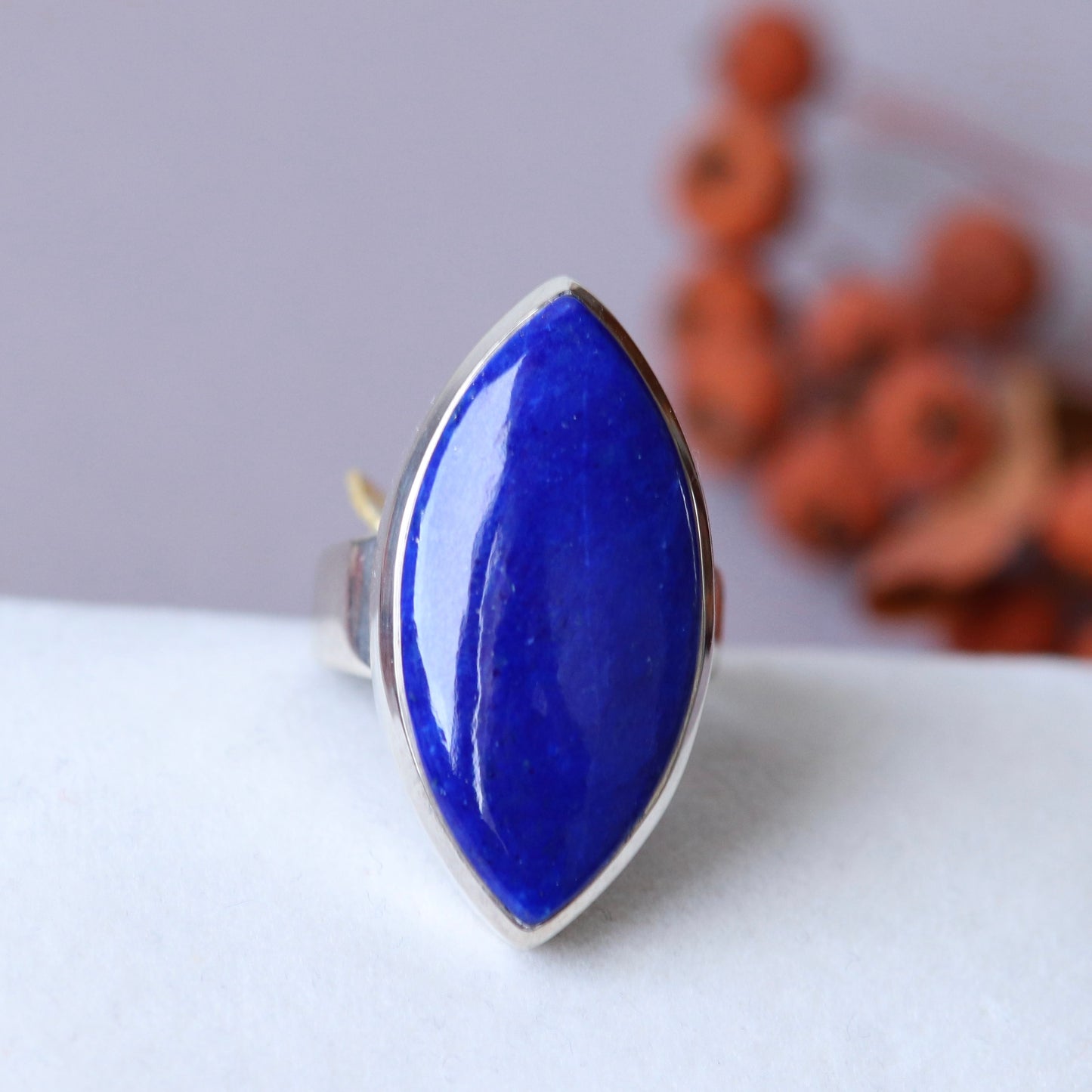 Ring mit Lazuli Lapis in Silber - Größe 57 - BS021