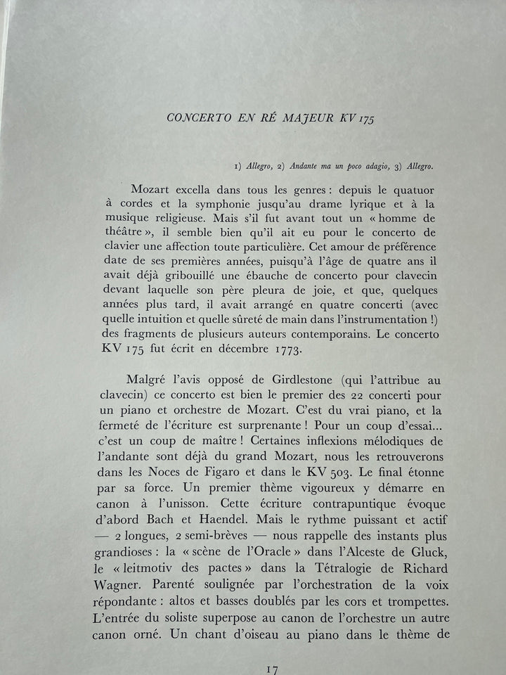 lithographie de Balthus pour Les 22 concertos pour piano de mozart par messiaen EA