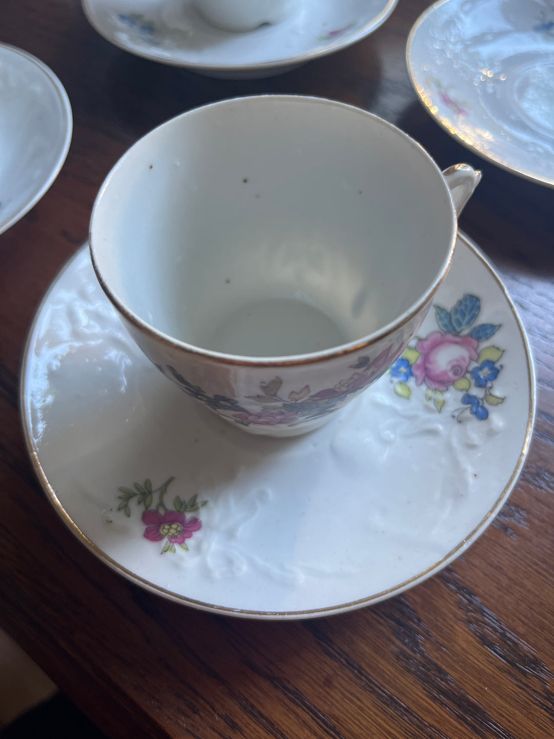 Kaffee -Service 8 19. Jahrhundert Blumenbecher