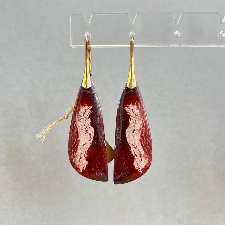 Boucles d’oreilles avec jaspe rouge, en argent