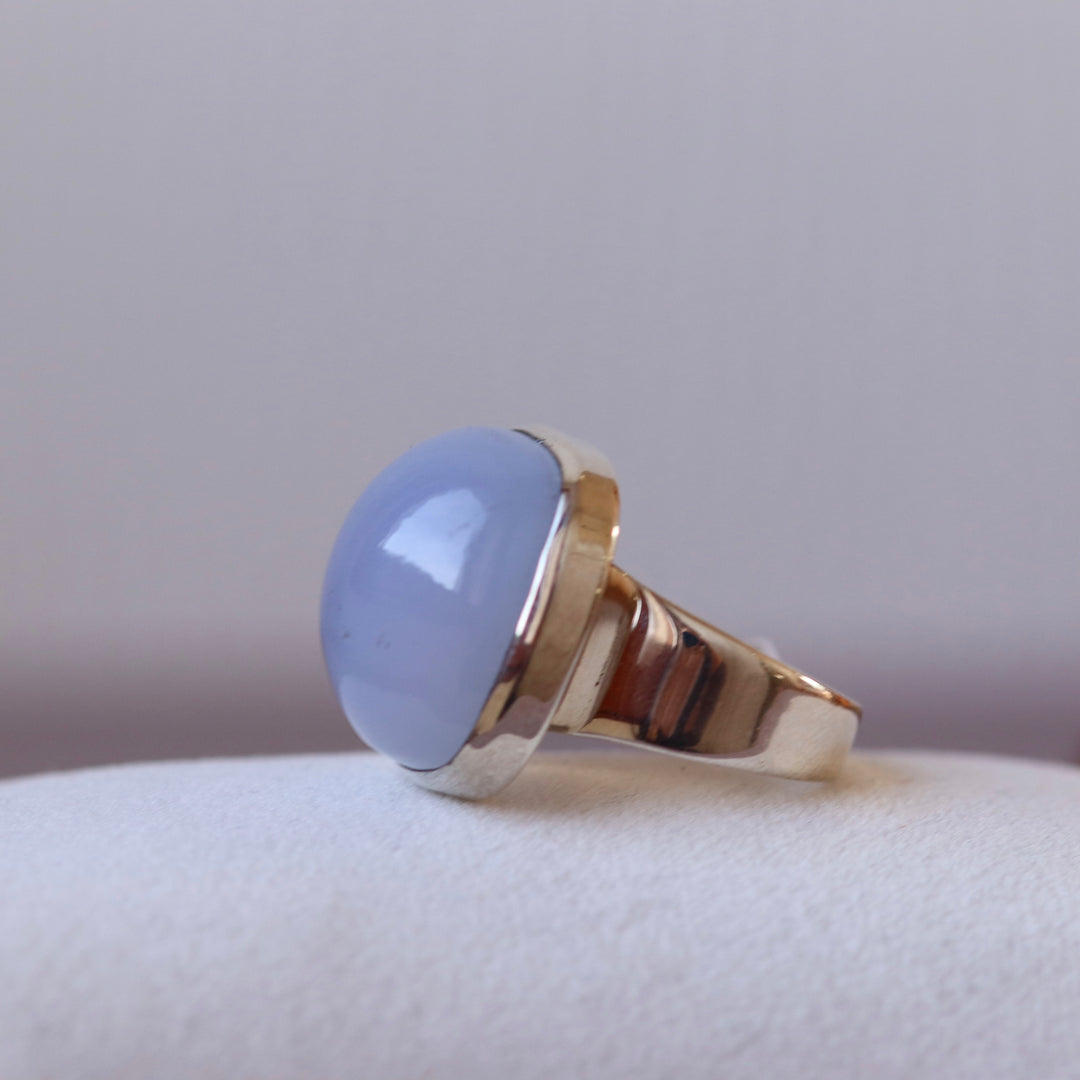 Ring with silver chalcedony - size 60 - BS055