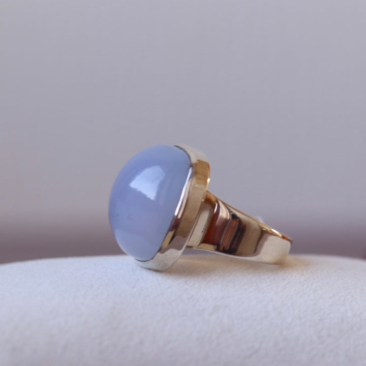 Ring with silver chalcedony - size 60 - BS055