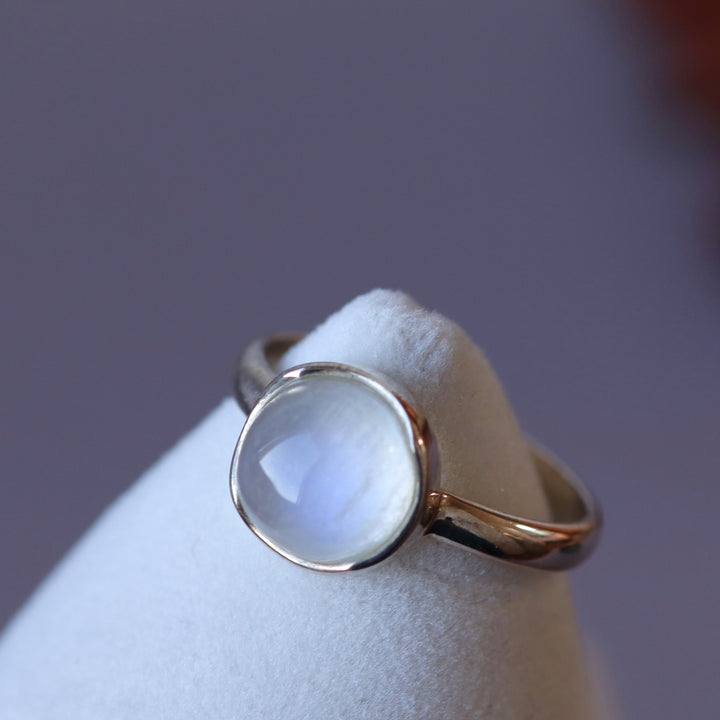 Silver ring with white labradorite - size 62 - BS088