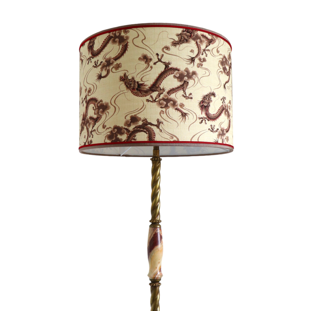 DRAGONS lampshade laminated in Japanese fabric, ref D3