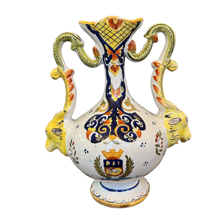 Vase Coat of arms of the Havre Faïence de Boulogne Jules Verlingues