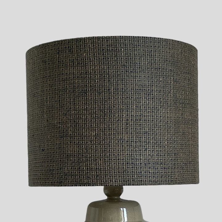 Laminated wild silk lampshade, grey-blue, 35 cm