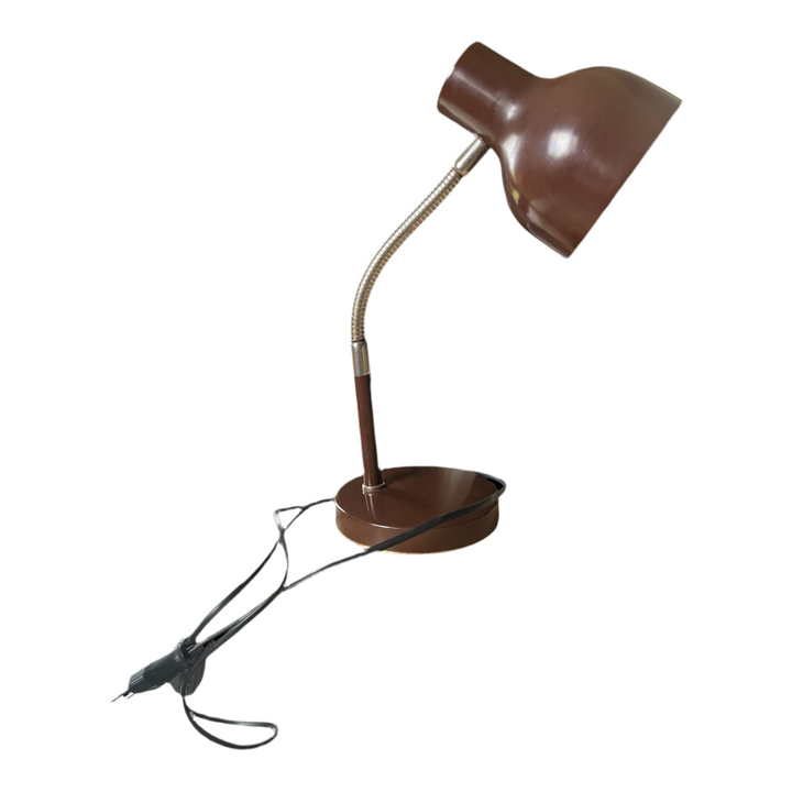 Lampe de bureau flexible chocolat années 1970