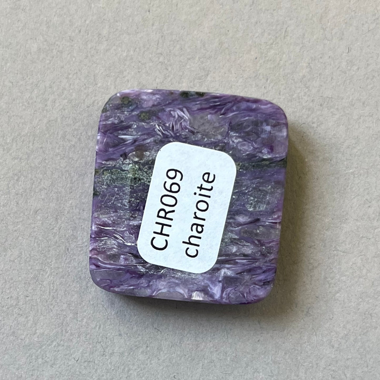 Charoite, CHR069, cabochon cut, 30x28x6 mm
