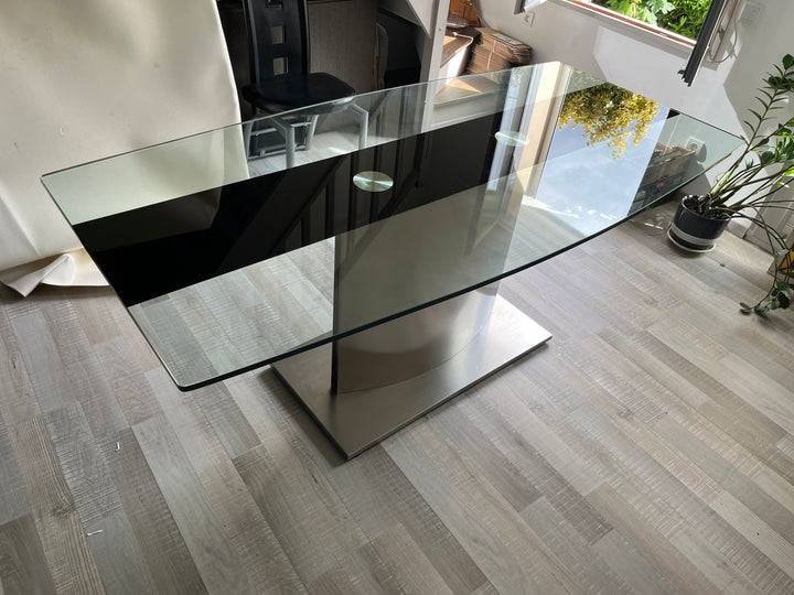 table salle à manger en verre et inox