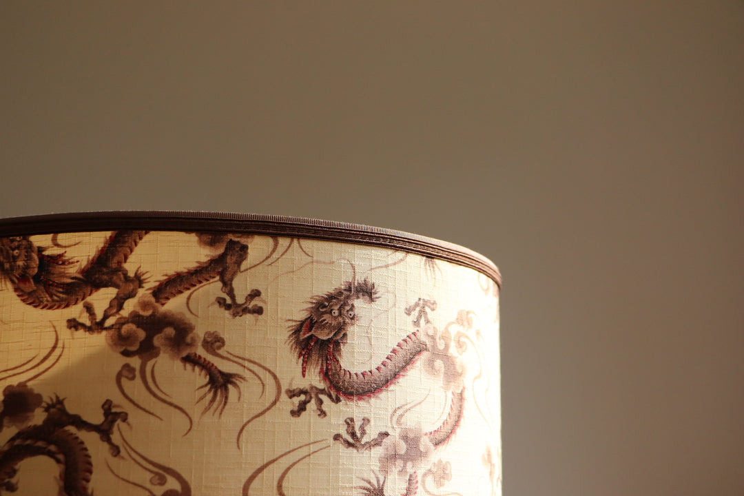 DRAGONS lampshade laminated in Japanese fabric, ref D4