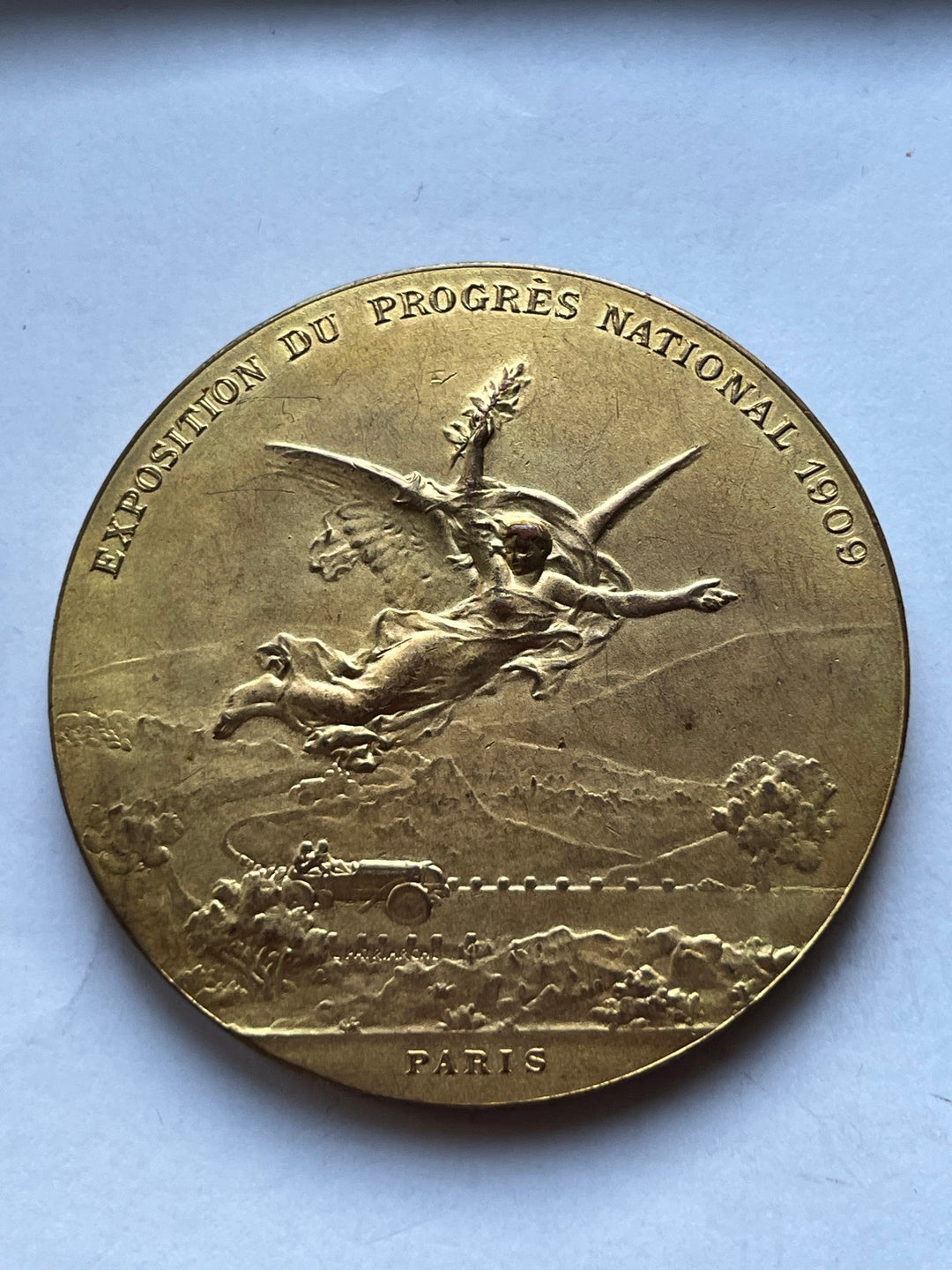 Medaille bronze doré Exposition du progrès national 1909 mathématicien Jules Haag