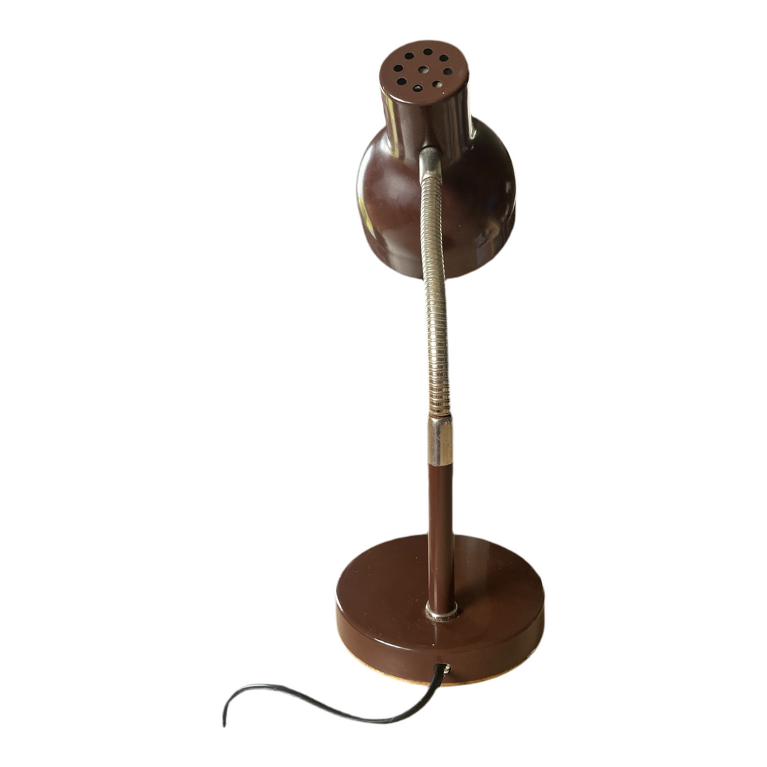 Lampe de bureau flexible chocolat années 1970