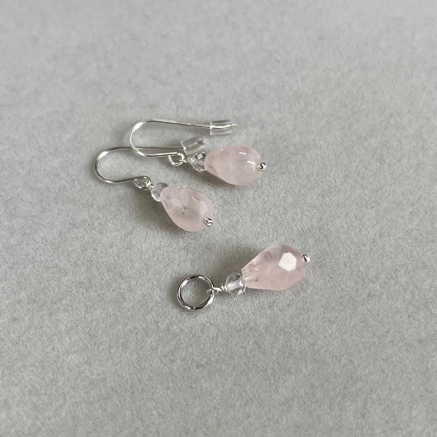 Boucles d’oreilles avec quartz rose