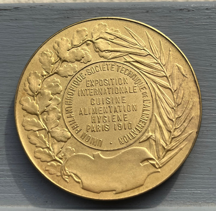 Medaille bronze doré exposition internationale alimentation 1910 par Kinsburger