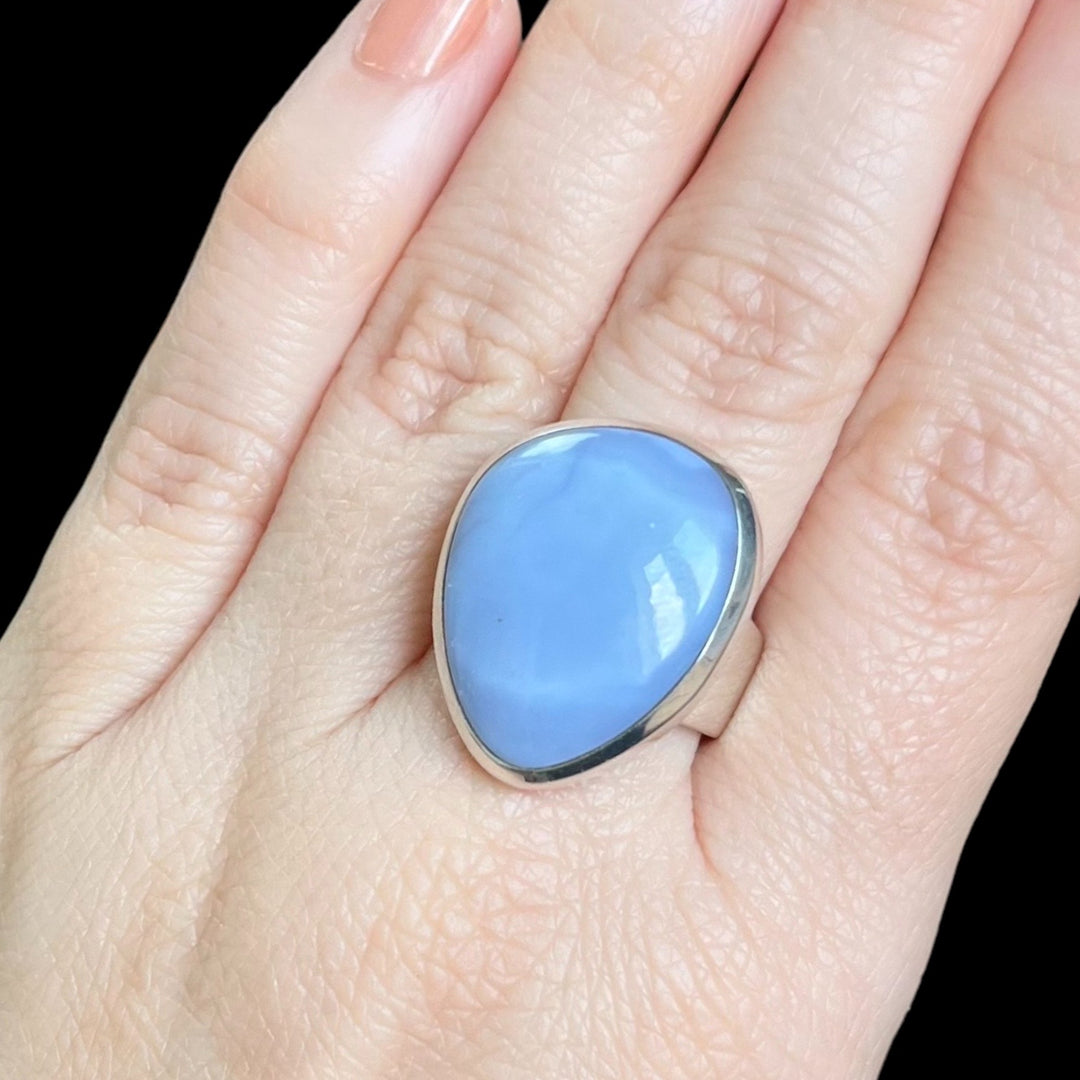 Ring with chalcedony in silver - size 60 - BS063