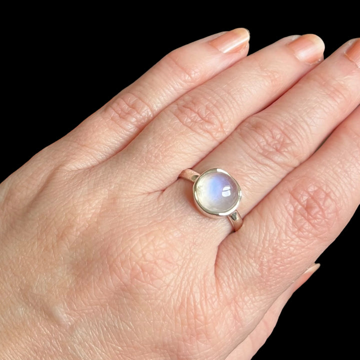 Silver ring with white labradorite - size 62 - BS088