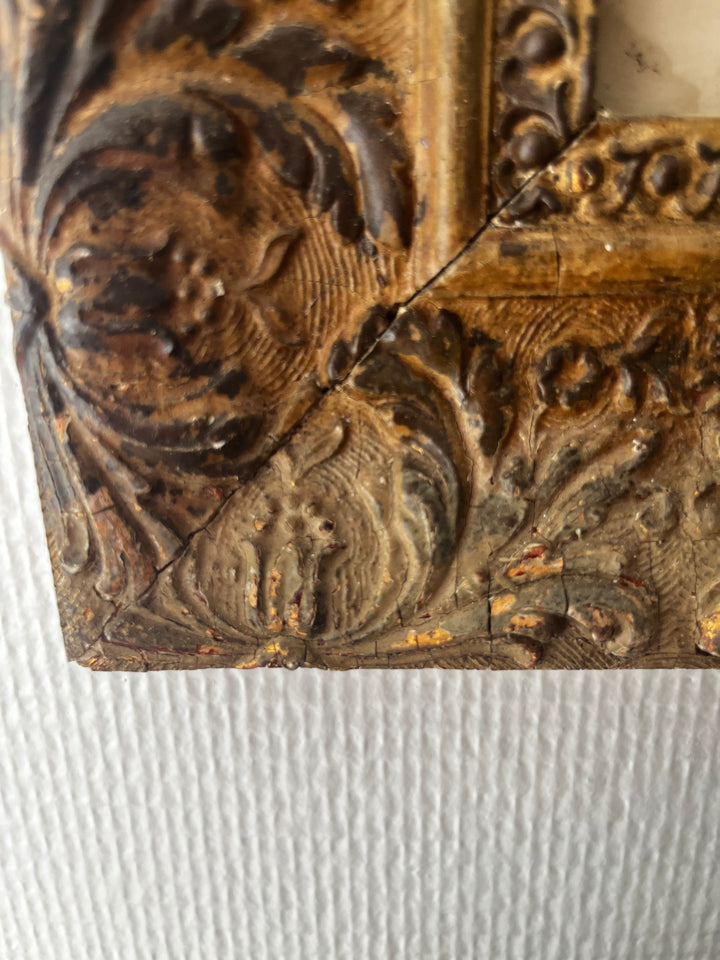 framed engraving by the lake