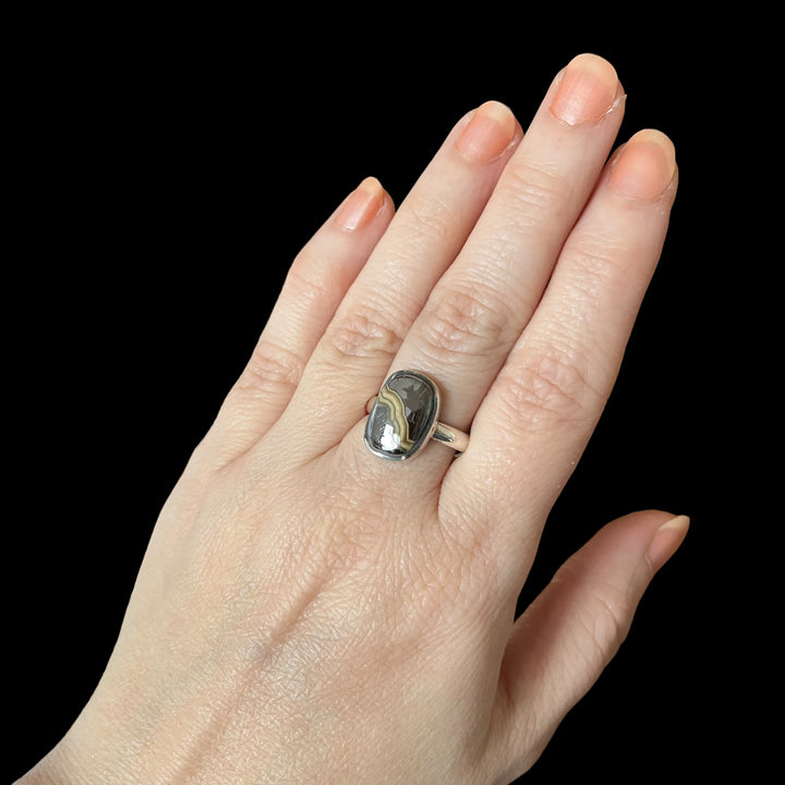 Bague avec schalenblende en argent - taille 56.5  - BS096