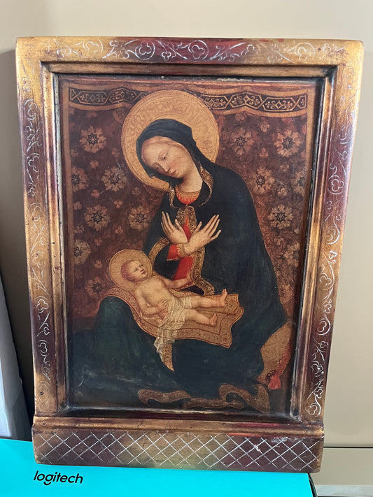 Virgin icon to the child Gentile da Fabriano XXth reproduction of the Pisa Museum