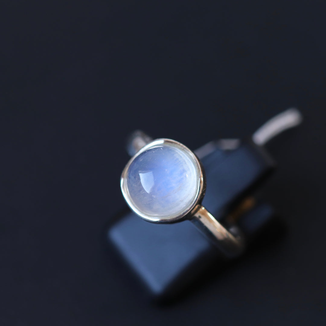 Silver ring with white labradorite - size 62 - BS088