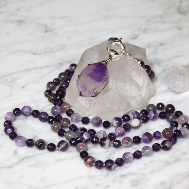 Collier MALA en améthyste et Pendentif en améthyste