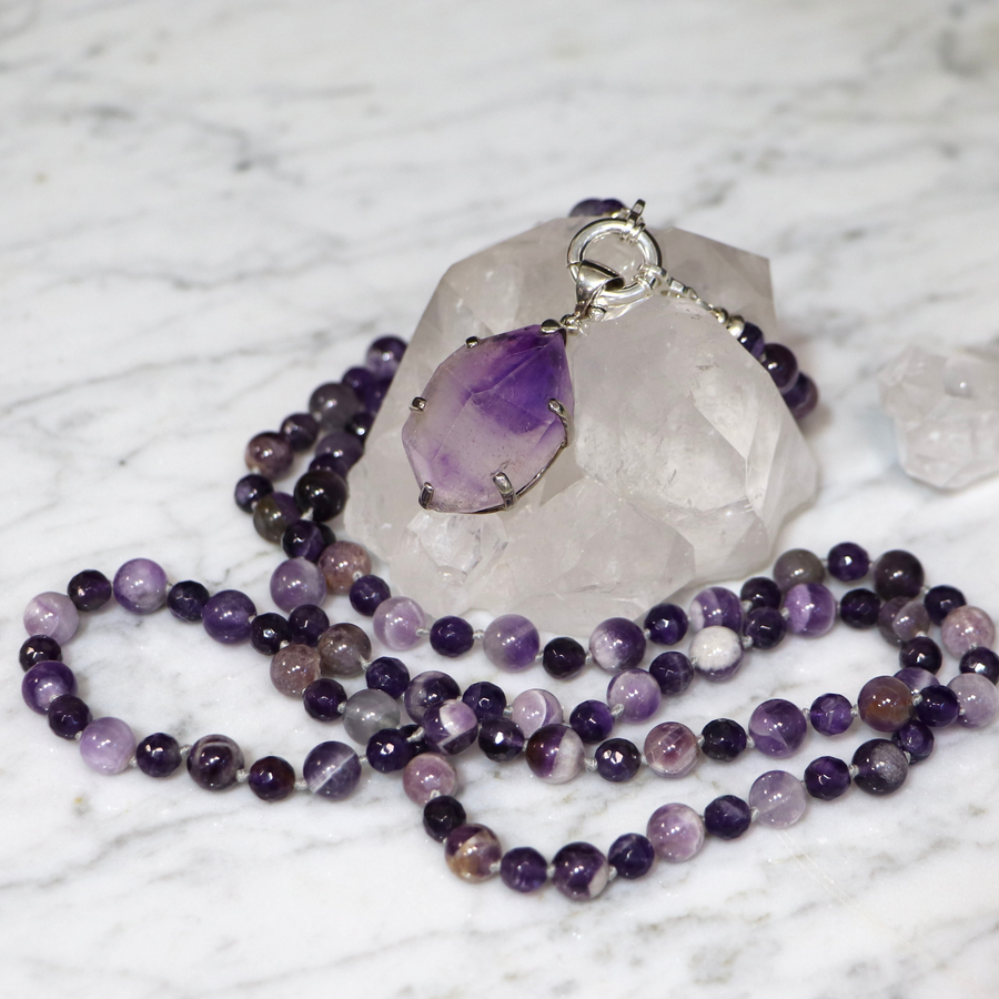 Collier MALA en améthyste et Pendentif en améthyste