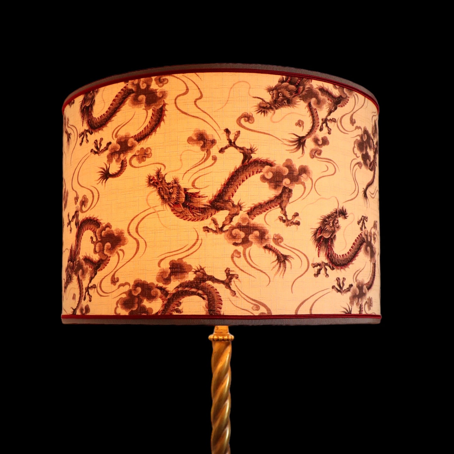 DRAGONS lampshade laminated in Japanese fabric, ref D3