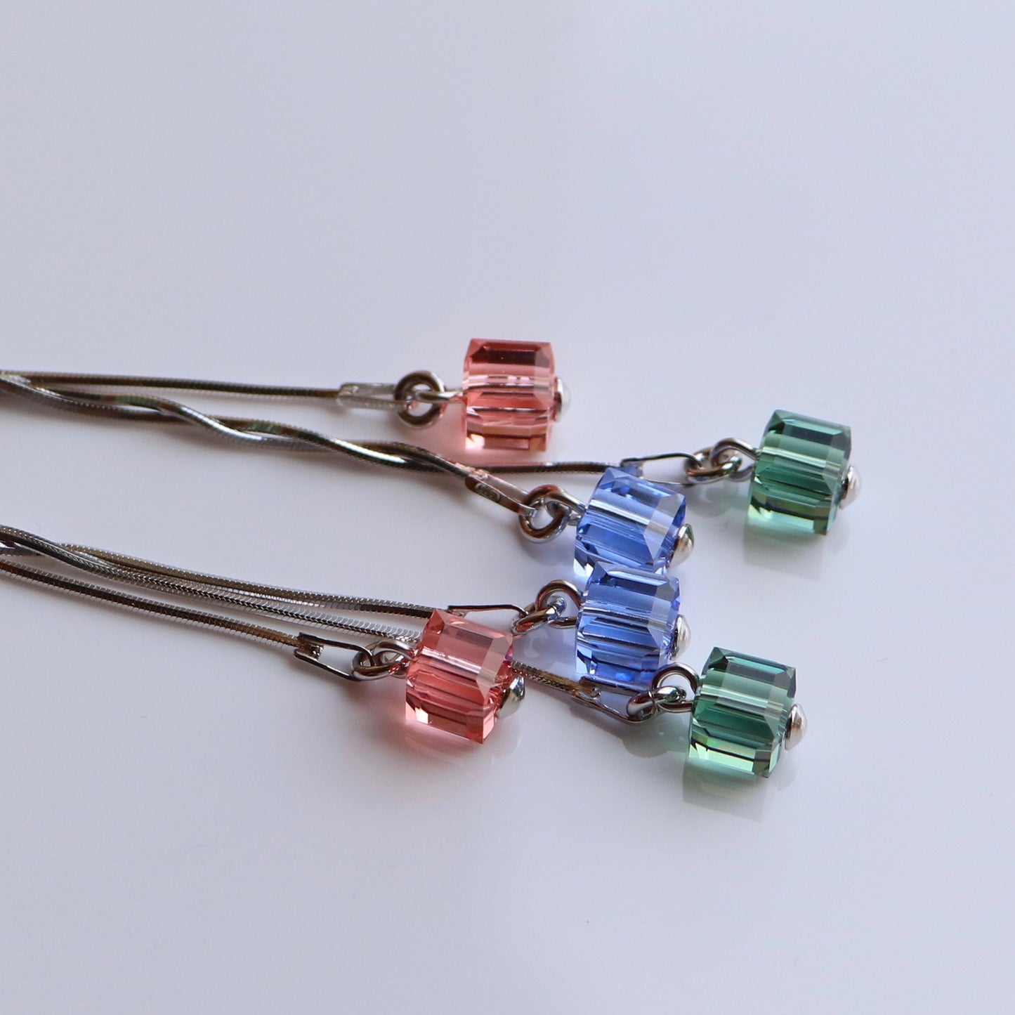 Earrings with Swarovski crystals, rhodium-plated silver, crystal, CANDICE