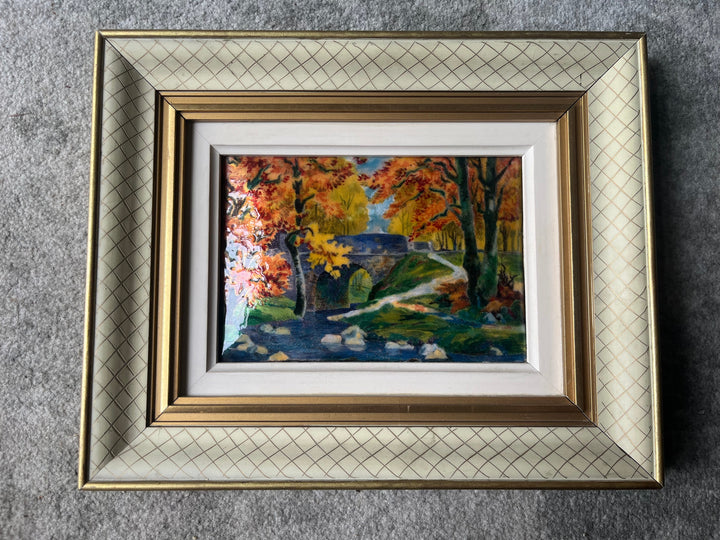 tableau émaux Limoges automne