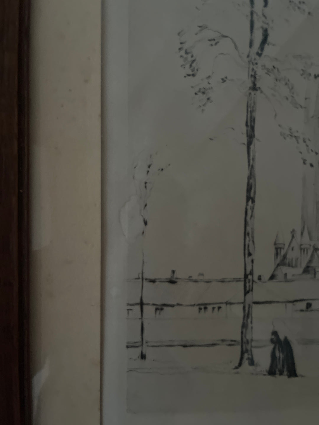 eau forte de Bruges par Emile lequeux (1871-1935)