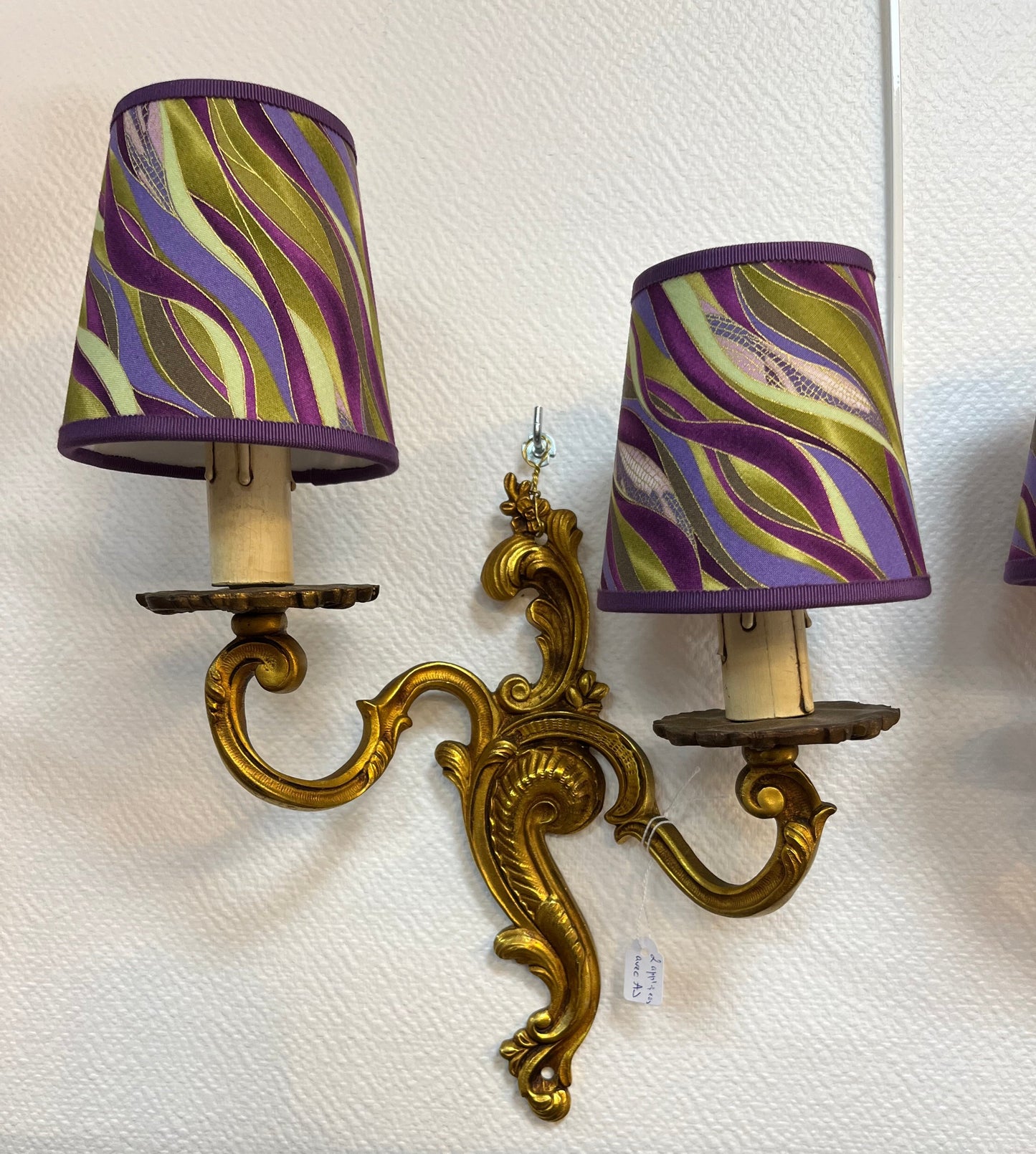 Mini lampshade for a chandelier or Green purple wall