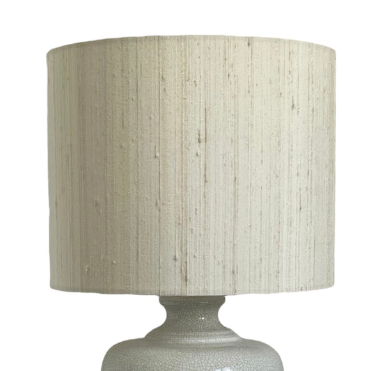 Laminated silk lampshade, off-white color, 35 cm