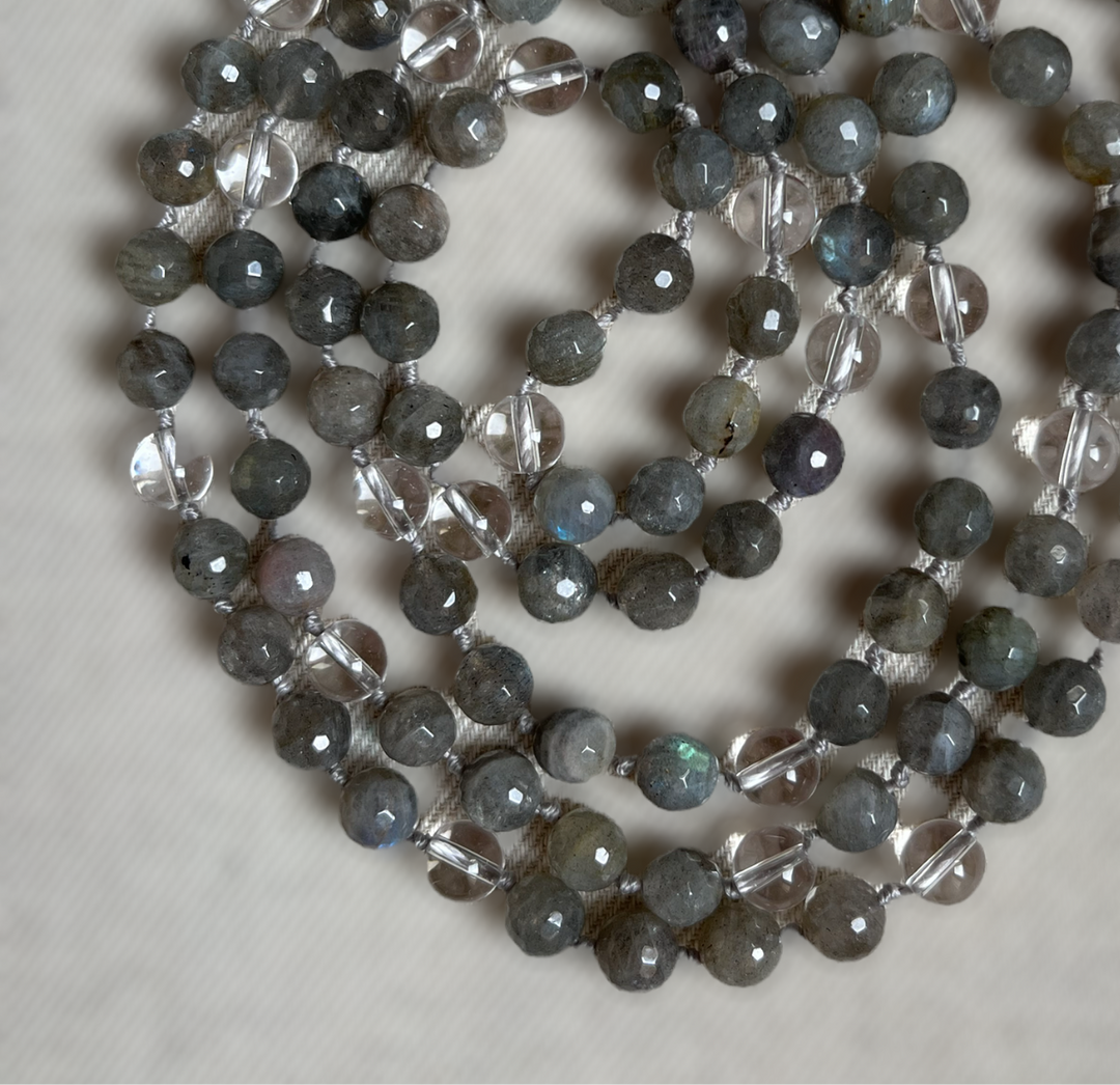 Collier MALA en labradorite avec Pendentif en labradorite