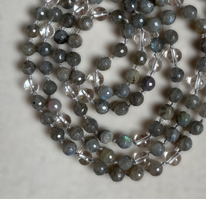 Collier MALA en labradorite avec Pendentif en labradorite
