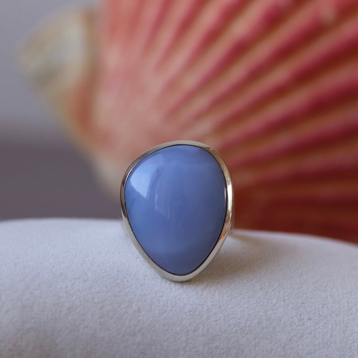 Ring with chalcedony in silver - size 60 - BS063