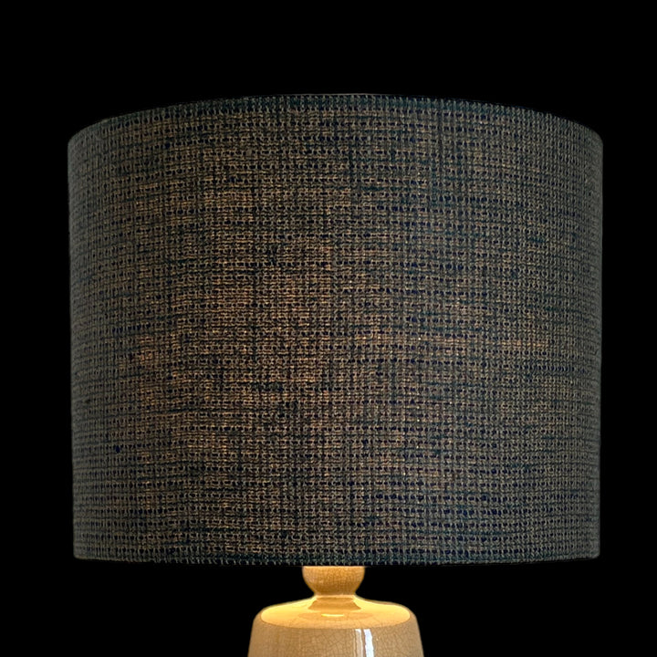 Laminated wild silk lampshade, grey-blue, 35 cm