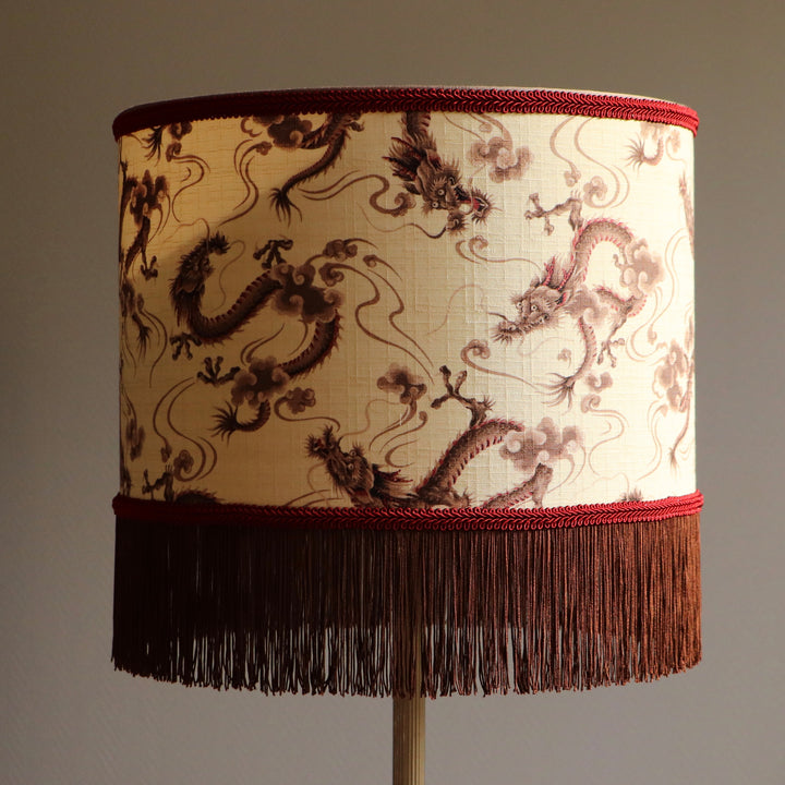 DRAGONS lampshade laminated in Japanese fabric, ref D2