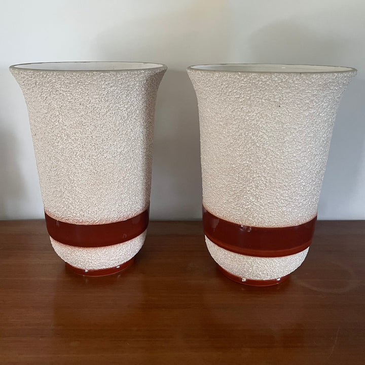 一对大型陶瓷花瓶Art Deco Schneider