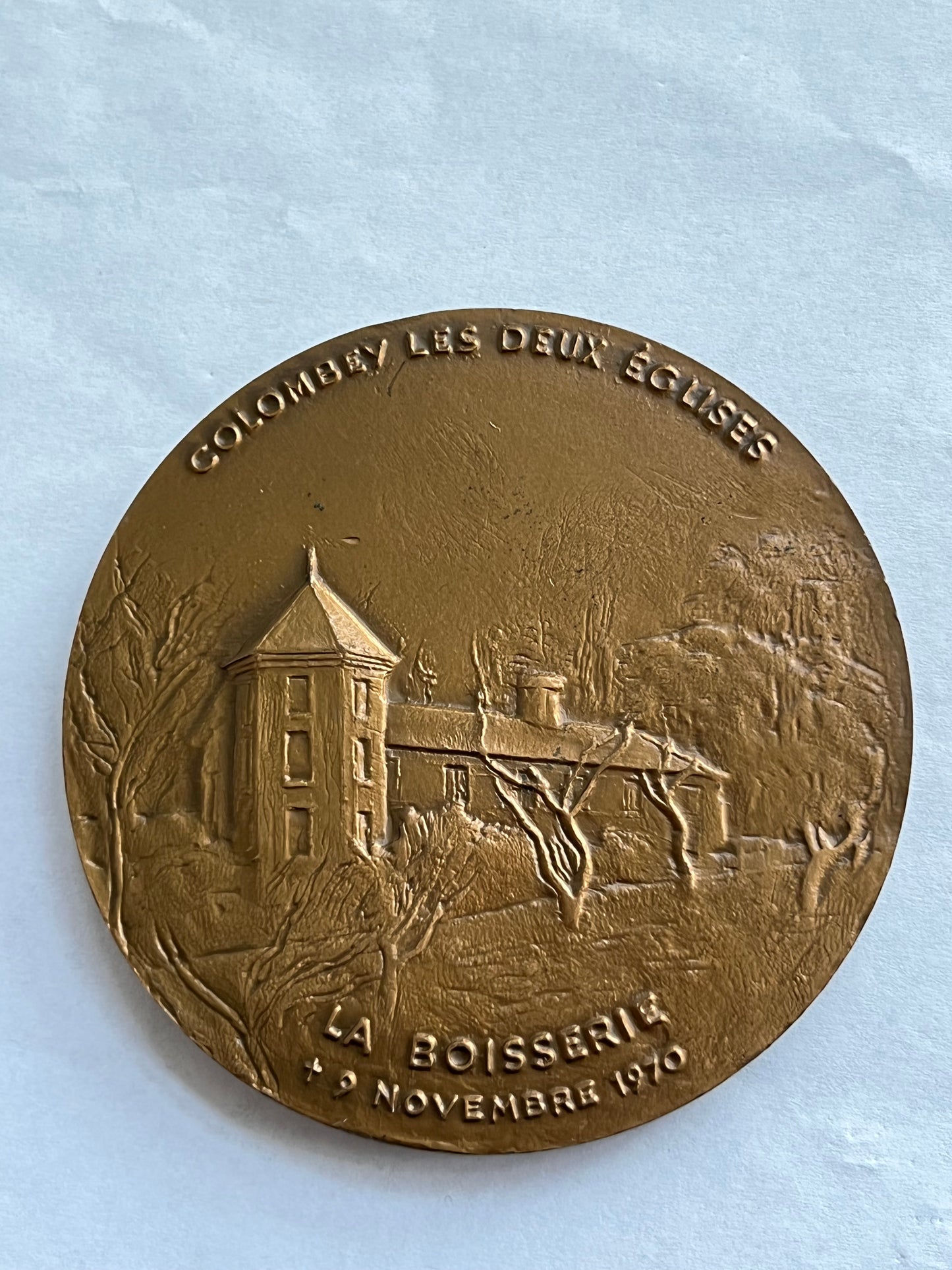бронзовая медаль Генерал де Голль Деревянная работа Бельмондо 1979 г.