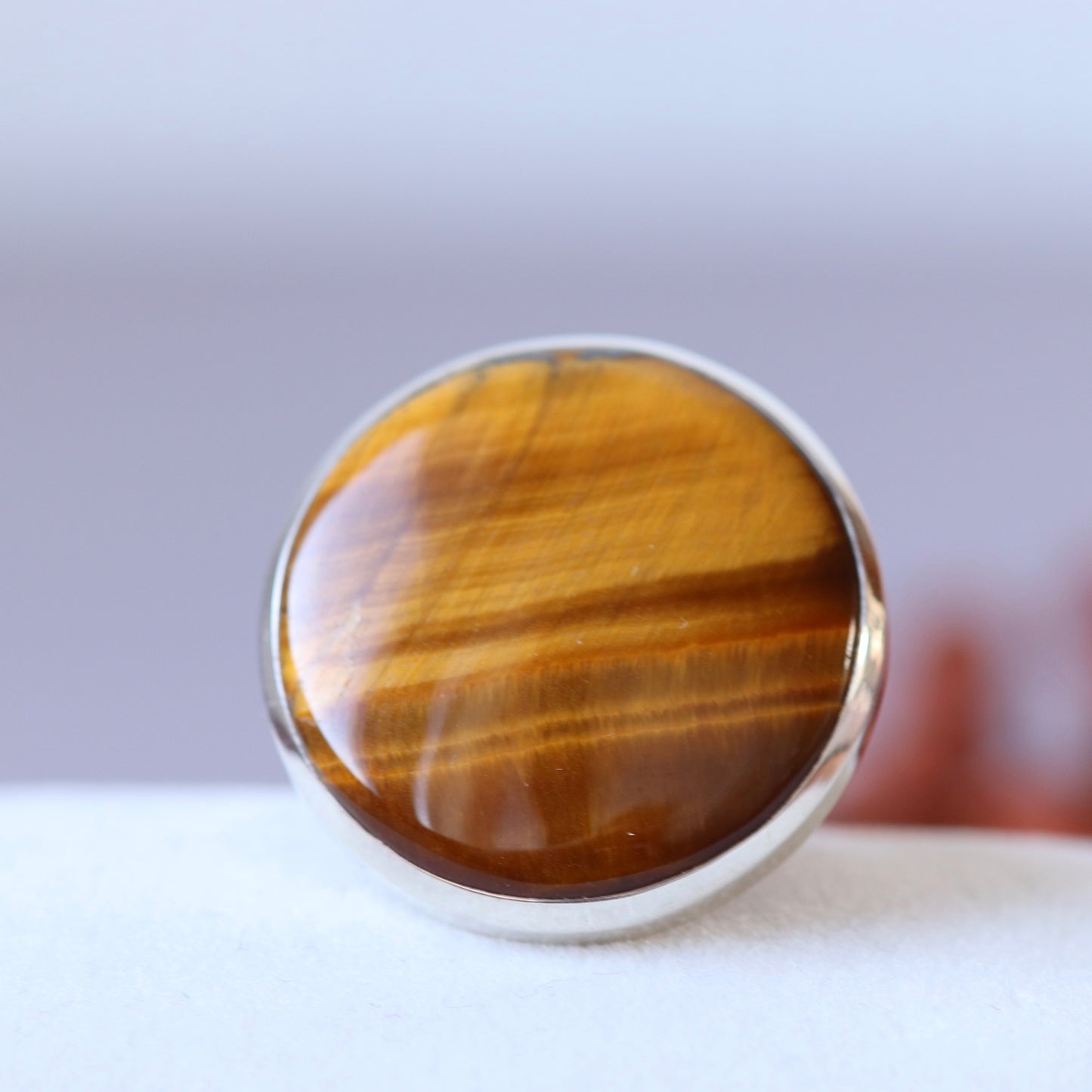 Silver ring with tiger's eye BS013