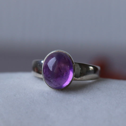 Ring with amethyst in silver - size 60 - BS067