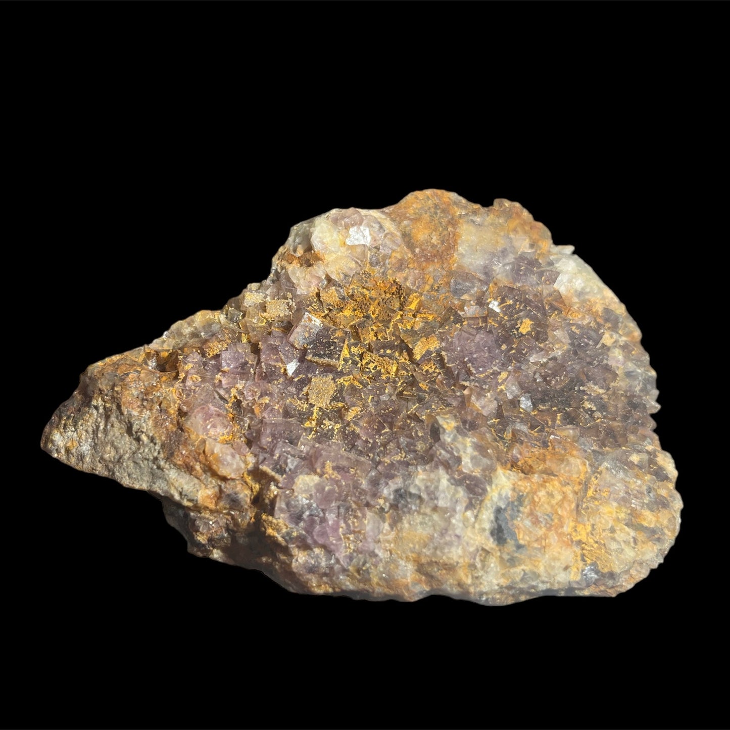 FLUORITE sur quartz quartz oxydé de fer Allemagne M18W11