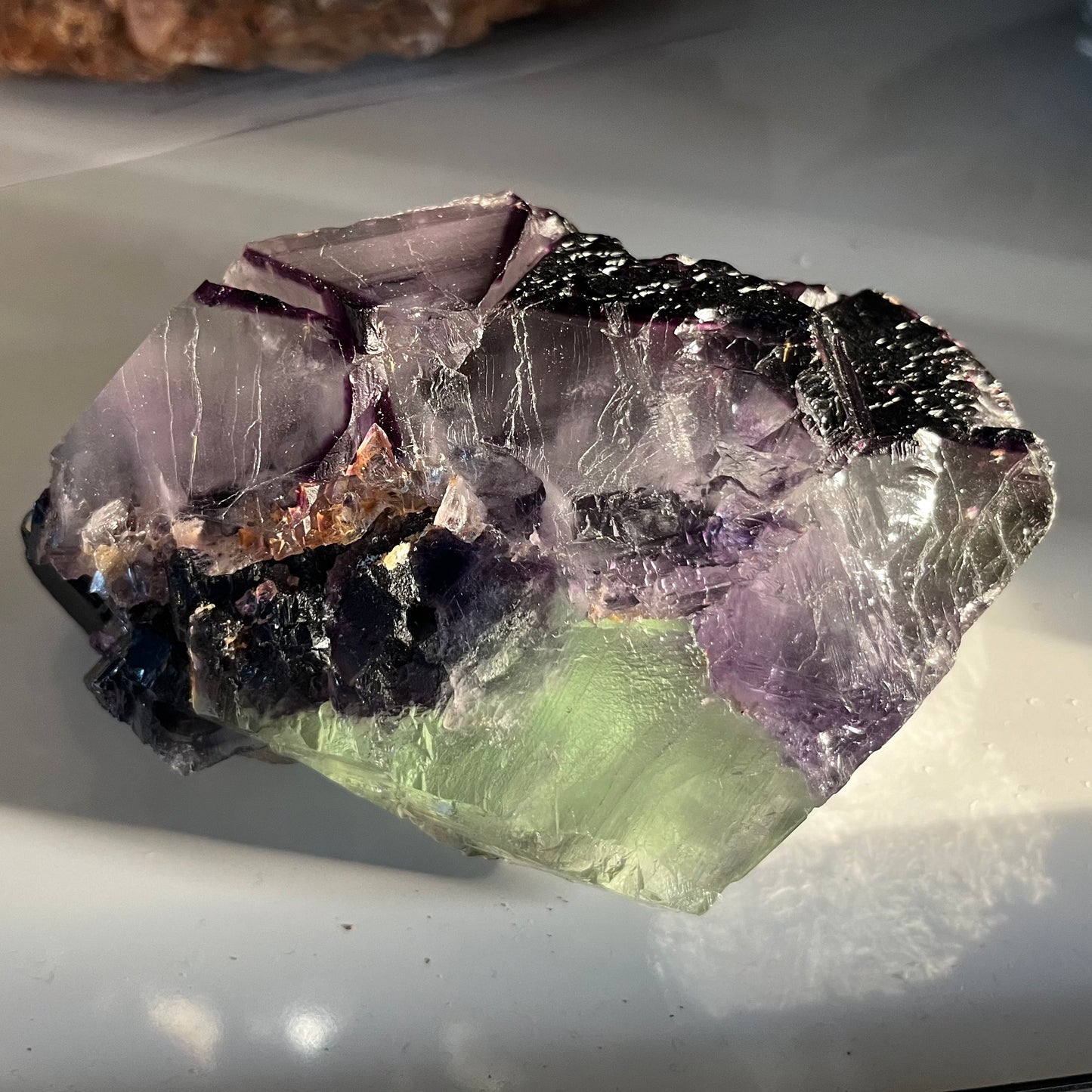 Fluorite bicolore Camissinone mine, Lombardie, Italie DA217