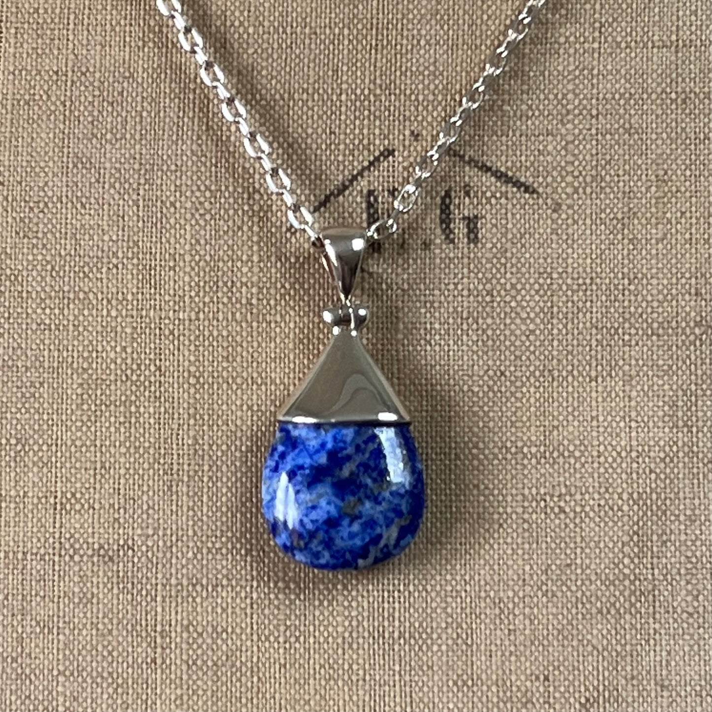 Silver pendant with lapis lazuli PS081